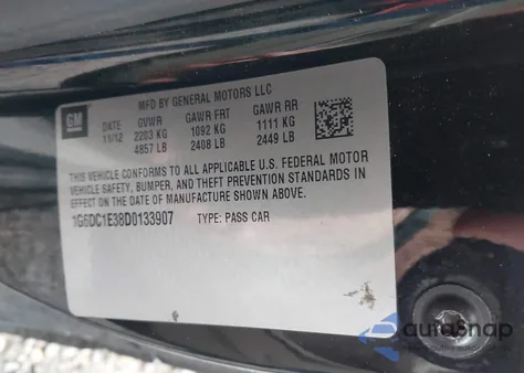 2013 Cadillac Cts Standard from USA, damaged, VIN 1G6DC1E38D0133907